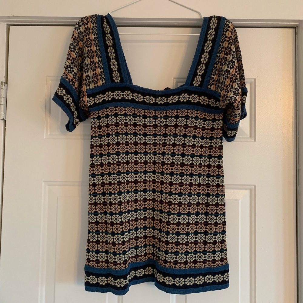 Marc by Marc Jabobs knit patterned square neck top